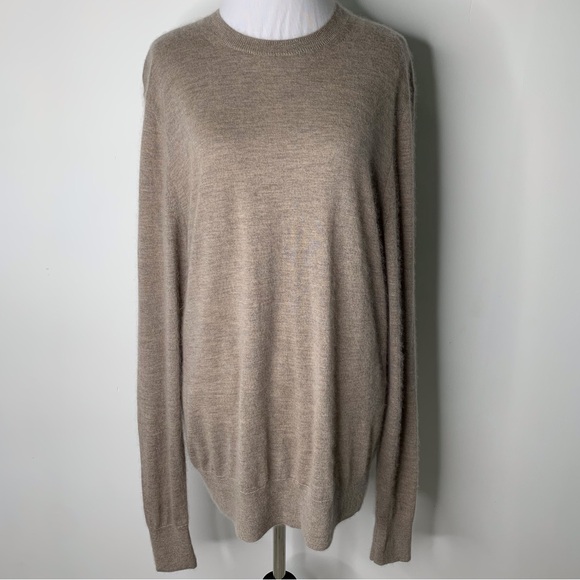 All Saints Womens Tan 100% Ode Cashmere Long Sleeve Crewneck Sweater Size Medium - Picture 1 of 14